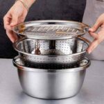 3 in 1 Stainless Steel Multifunction Bowl set - Image 3