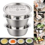 3 in 1 Stainless Steel Multifunction Bowl set - Image 2